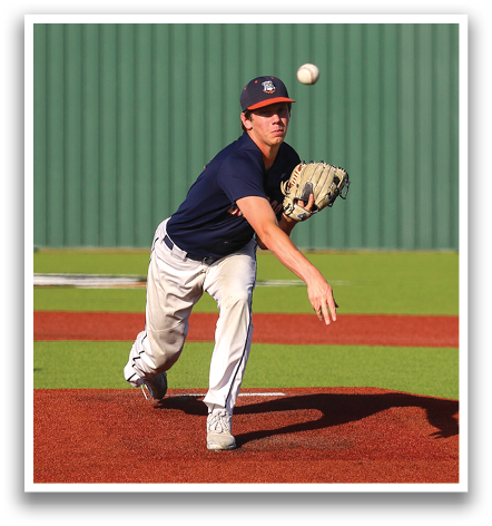 A baseball player in a blue shirt and grey pants is pitching a ball. Contenido generado con IA
