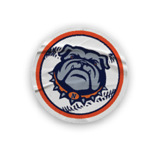 A collection of stickers featuring a bulldog mascot and a baseball. AI generated content