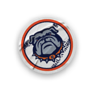 A collection of stickers featuring a bulldog mascot and a baseball. AI generated content