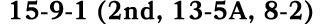 15 9 1 (2nd, 13 5A, 8 2)