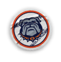 A collection of stickers featuring a bulldog mascot and a baseball. AI generated content