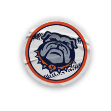 A collection of stickers featuring a bulldog mascot and a baseball. AI generated content