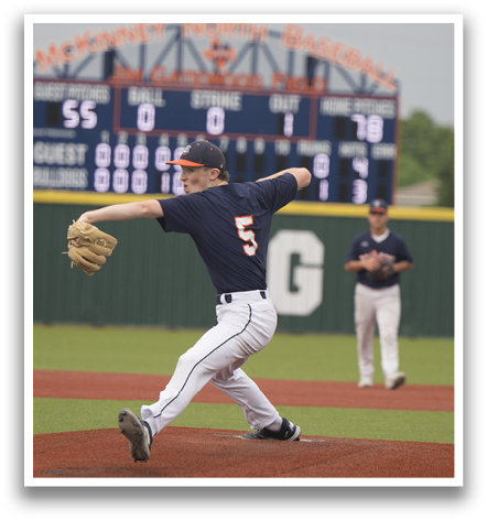 A baseball player in a blue shirt and white pants is pitching a ball on a field. Contenido generado con IA