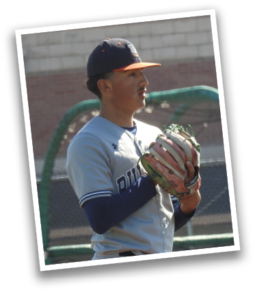 A baseball player wearing a grey uniform and a blue cap is holding a baseball glove. Contenido generado con IA