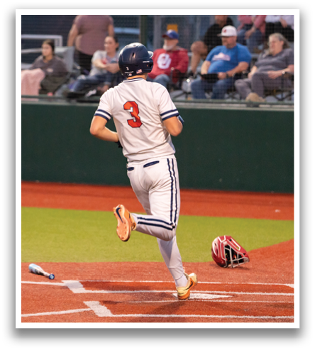 A baseball player is running to first base while holding a bat. Contenido generado con IA
