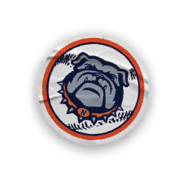 A collection of stickers featuring a bulldog mascot and a baseball. AI generated content