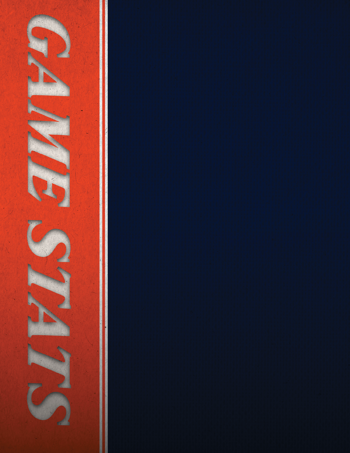A blue and orange striped banner with the word “Game Stats" written on it. AI generated content