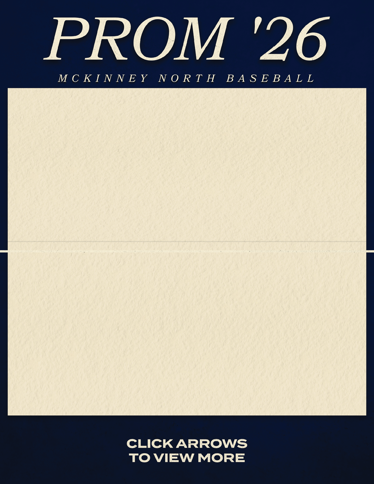 A baseball ticket for the Prom 26 event. Contenido generado con IA