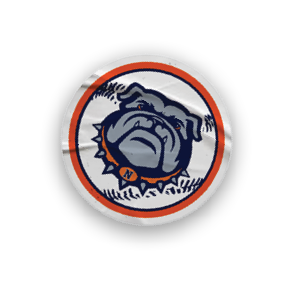 A collection of stickers featuring a bulldog mascot and a baseball. AI generated content