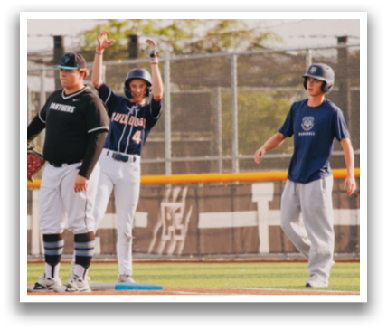 Three baseball players are on the field, one of them is holding his arms up in the air. Contenido generado con IA
