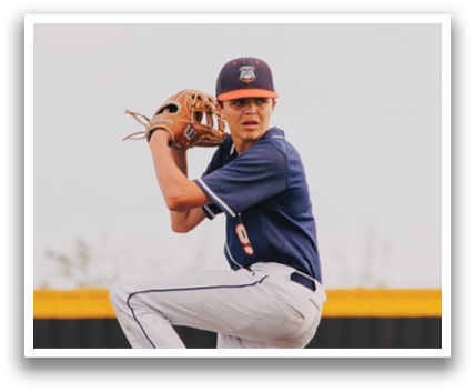 A baseball player in a blue shirt and white pants is in the process of throwing a ball. Contenido generado con IA