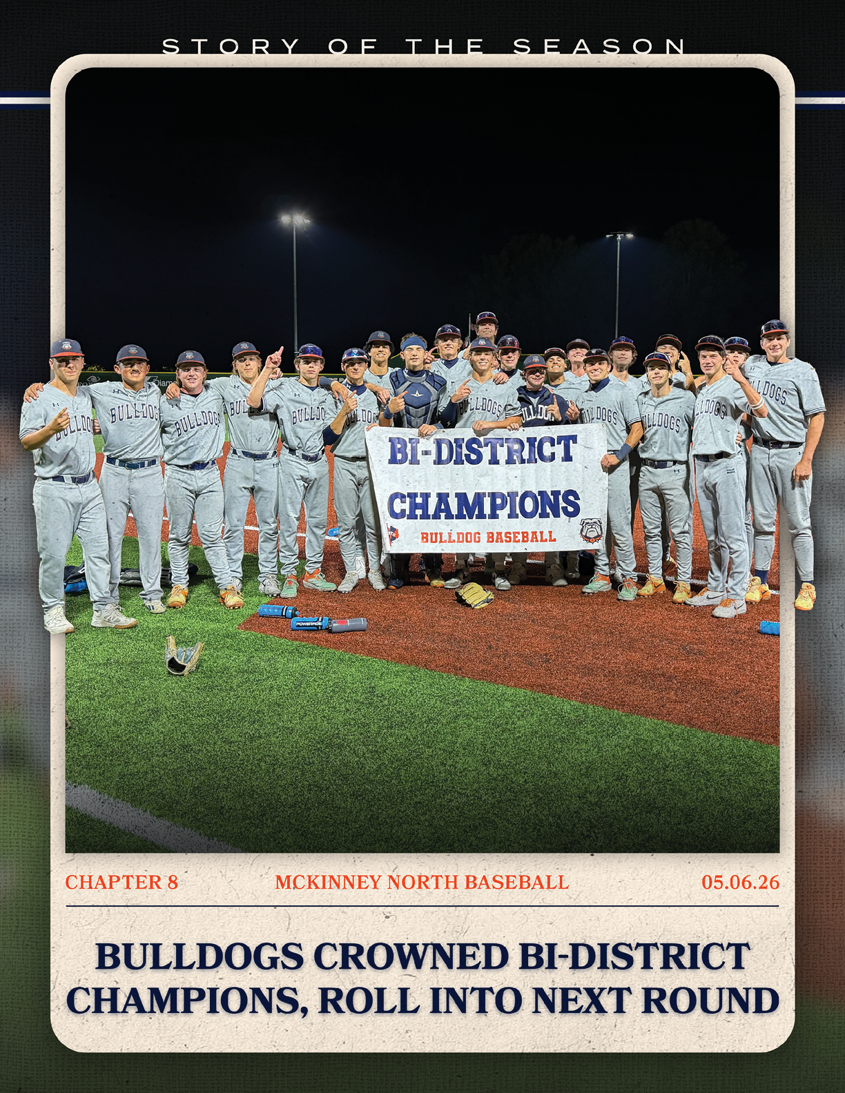 A group of baseball players from the B.C. District team posing with a trophy. Contenido generado con IA