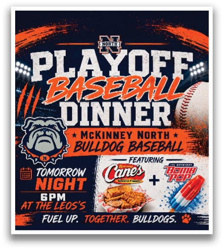 A flyer advertises a baseball dinner featuring a chicken dinner and a baseball game. Contenido generado con IA