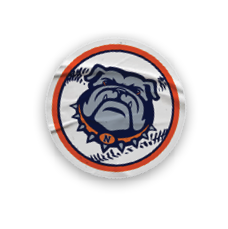 A collection of stickers featuring a bulldog mascot and a baseball. AI generated content