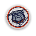 A collection of stickers featuring a bulldog mascot and a baseball. AI generated content