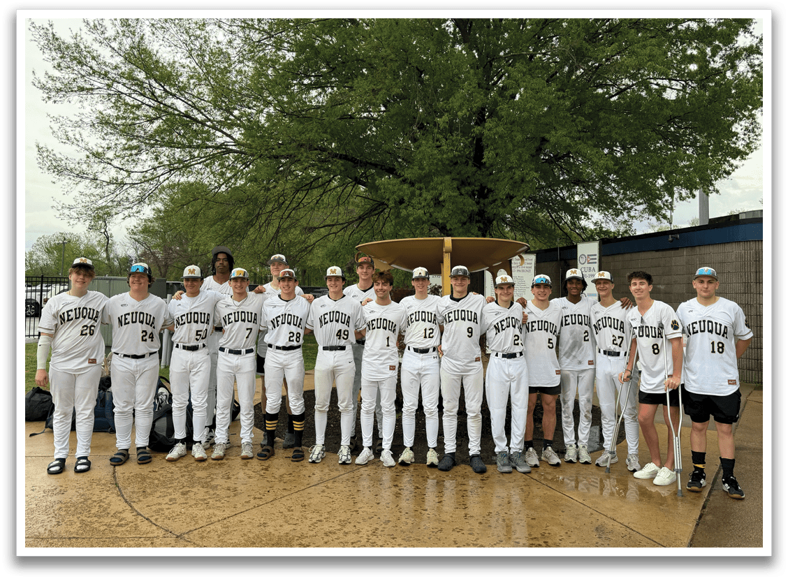 A group of young men in baseball uniforms pose for a picture on a field. AI generated content