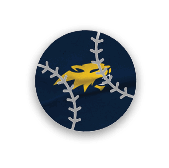 A yellow and blue baseball glove. Description generated by AI