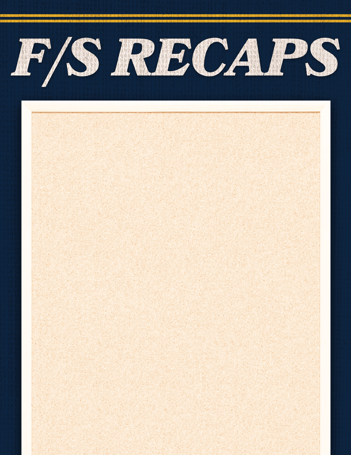 A blank bulletin board with a blue border. AI generated content