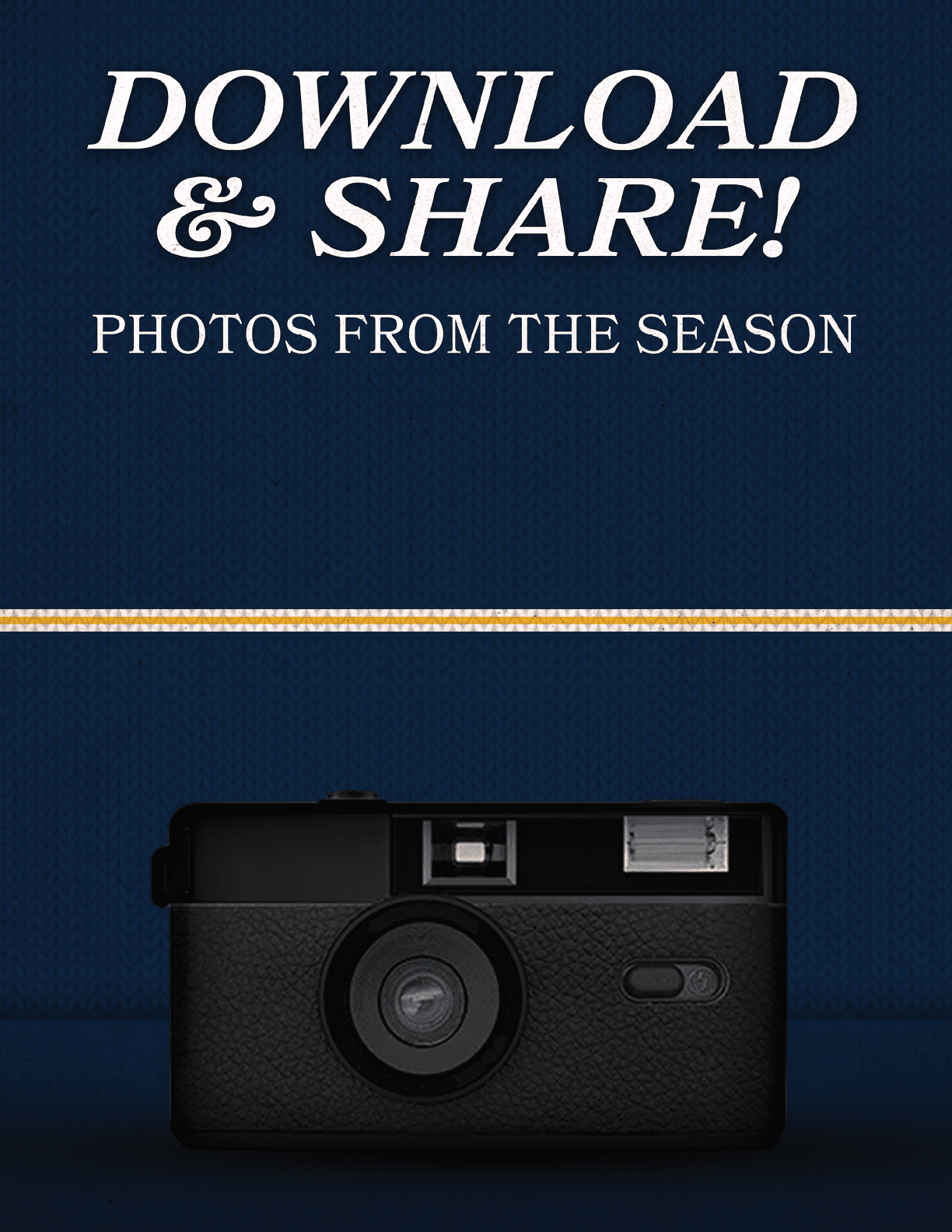 A black camera with a strap is placed on a blue cloth. AI generated content