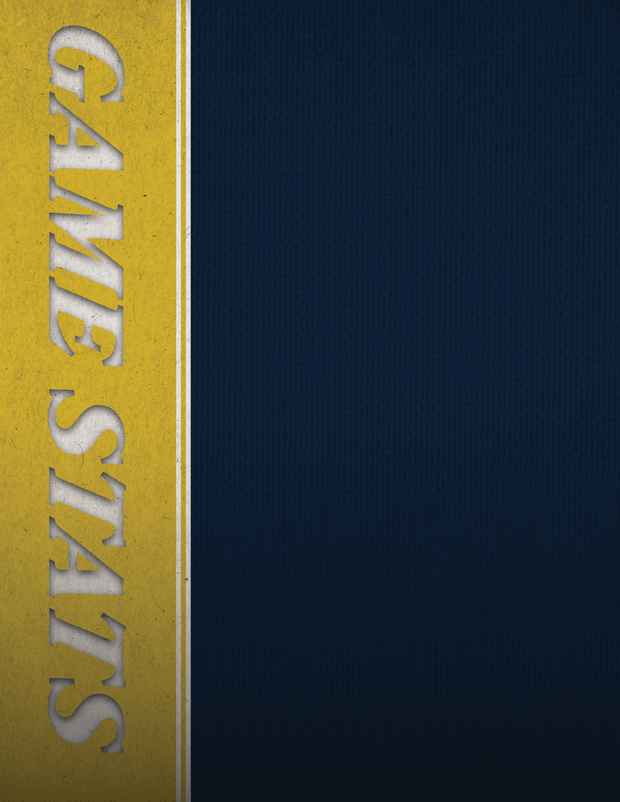 A blue and yellow sign that says “Game Stats". AI generated content