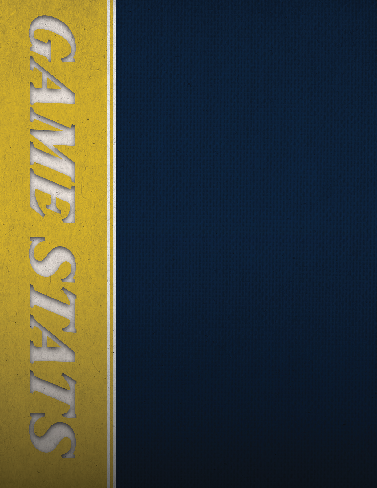 A blue and yellow sign that says “Game Stats". AI generated content
