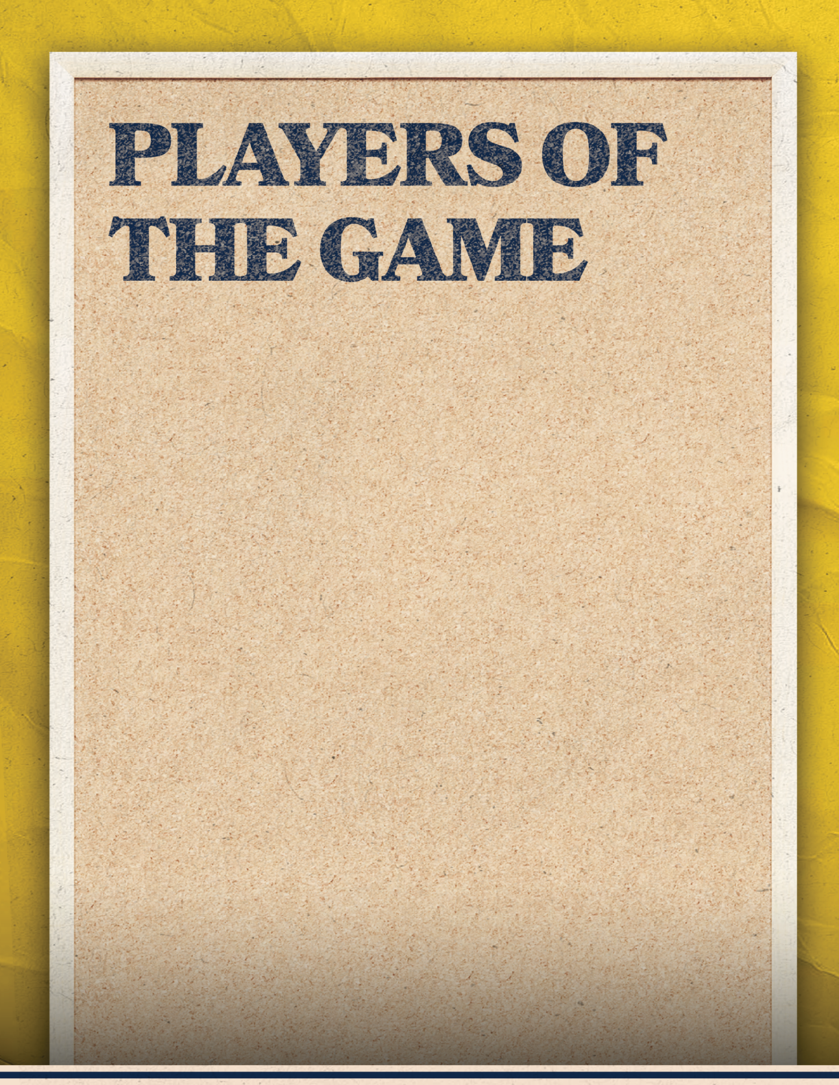 A blank sheet of paper with the words “Players of the Game" written on it. AI generated content