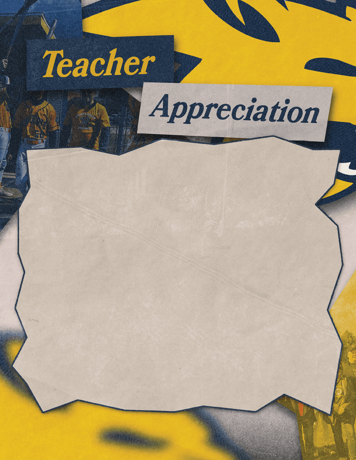 A blank bulletin board with a blue border. AI generated content