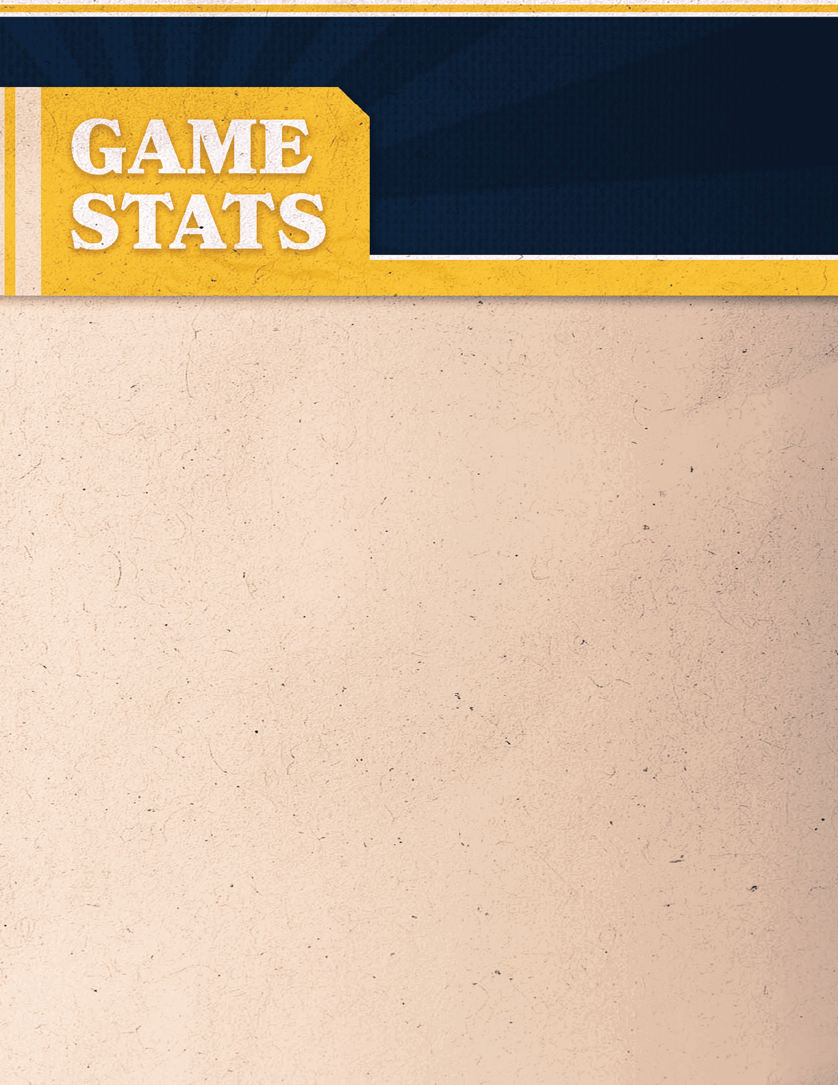 A blank sheet of paper with the words “Game Stats" written on it. AI generated content