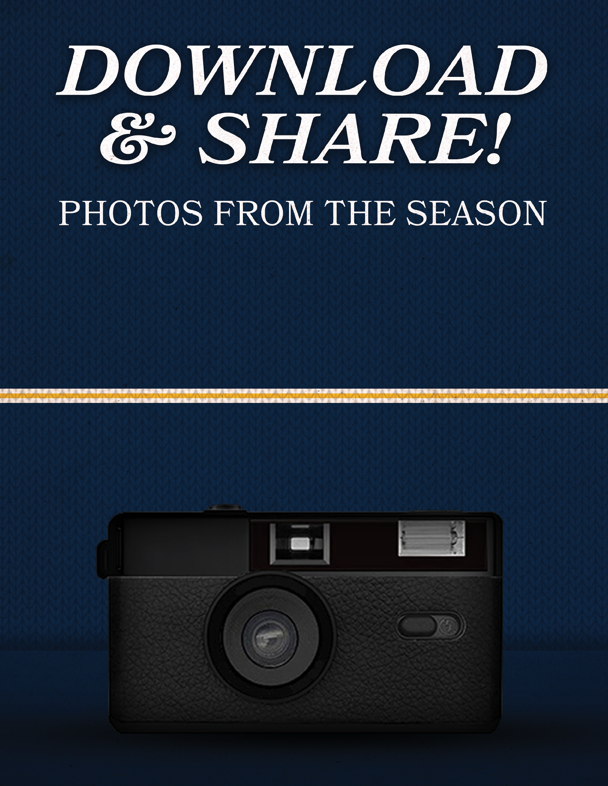 A black camera with a strap is placed on a blue cloth. AI generated content