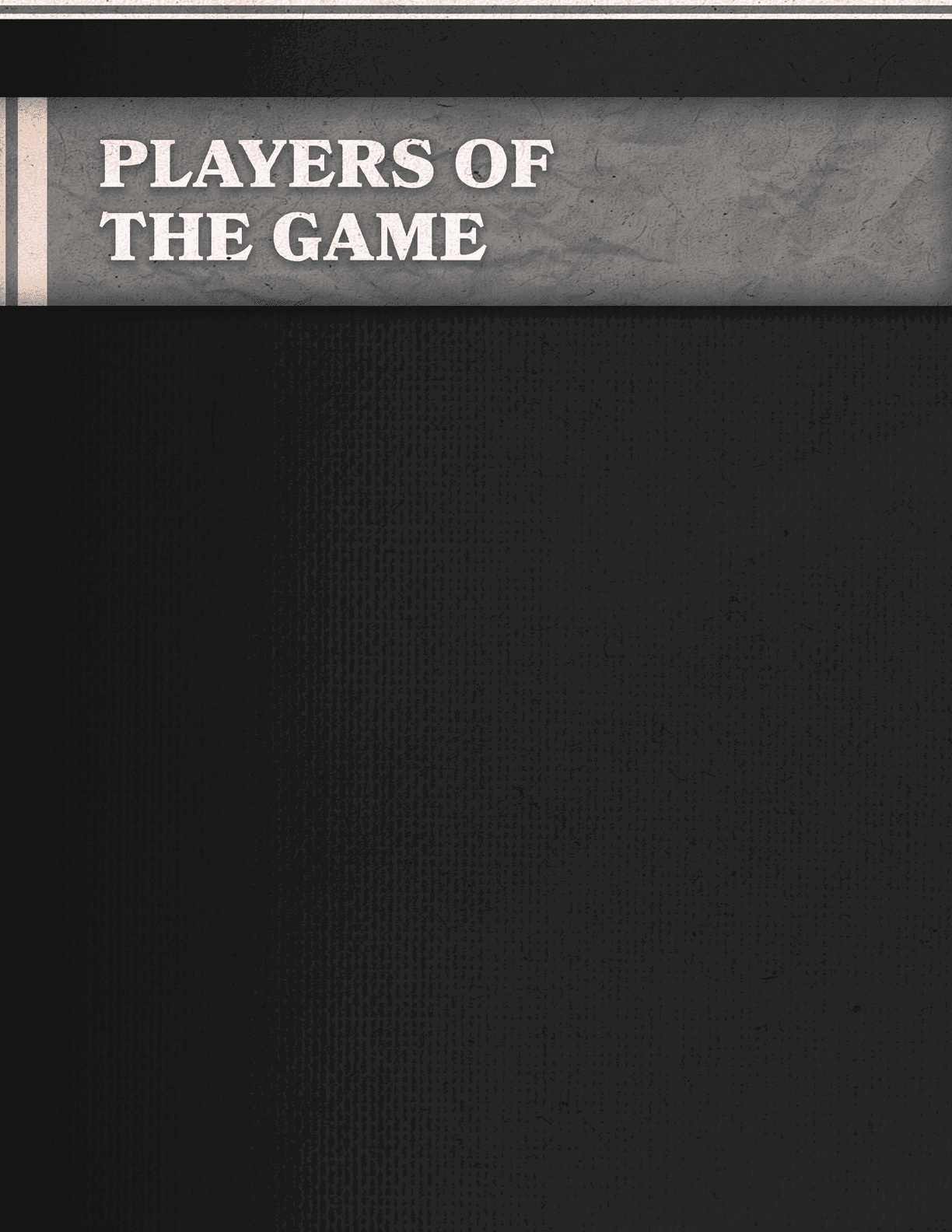 A black background with the words “Players of the Game" written in white. AI generated content
