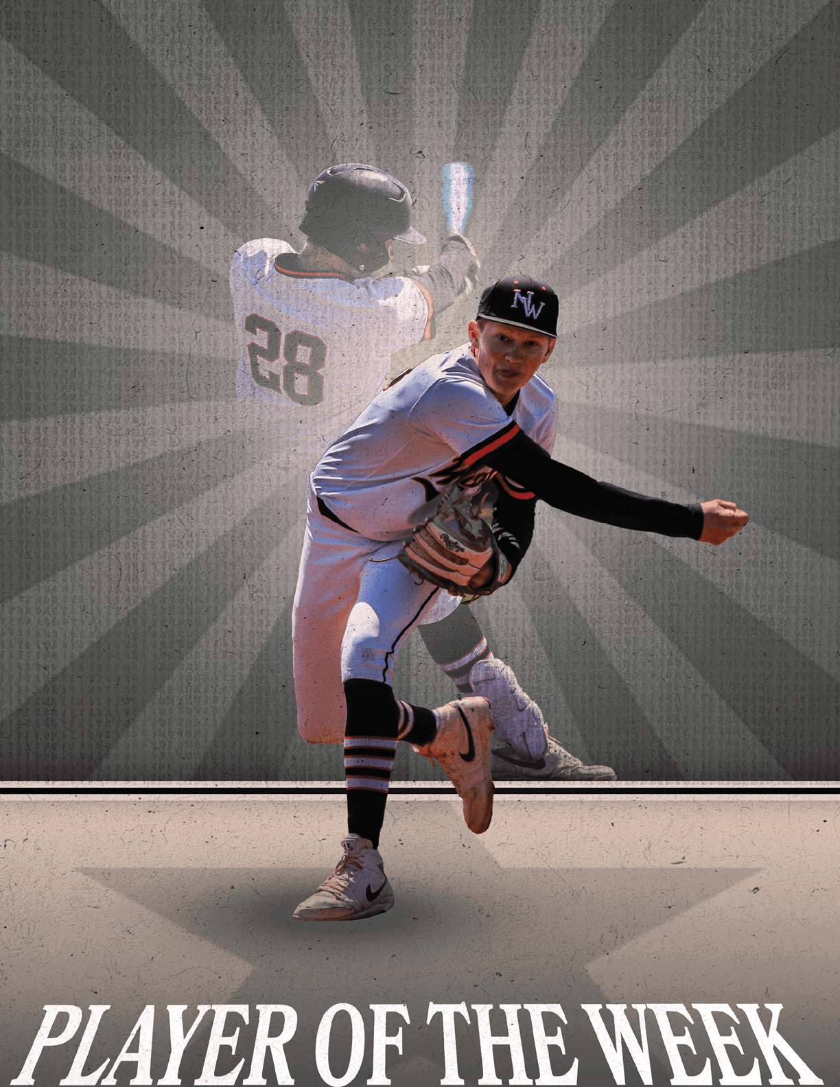 A football player wearing a red jersey with the number 14 on it. AI generated content