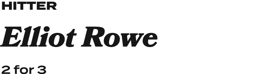 Hitter Elliot Rowe 2 for 3