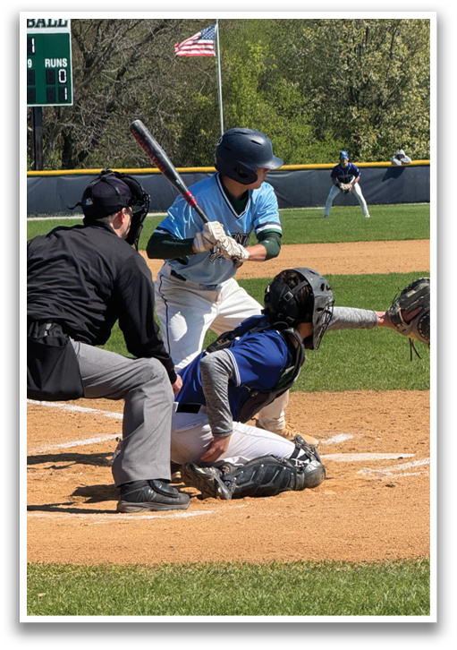 A baseball game is in progress with a batter swinging a bat, a catcher ready to catch the ball, and an umpire watching the play. AI generated content