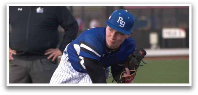 A baseball player in a blue shirt and white pants is throwing a ball on a field. AI generated content