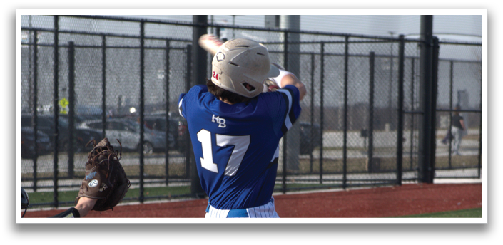 A baseball player in a blue shirt and white pants is swinging a bat at a ball. AI generated content