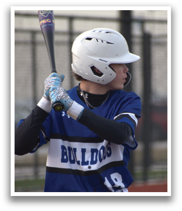 A baseball player in a blue and white uniform is holding a bat, getting ready to swing. AI generated content