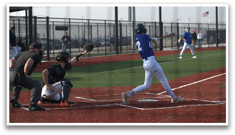 A baseball player is swinging a bat at a ball during a game. AI generated content
