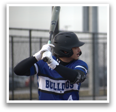 A baseball player in a blue and white uniform is holding a bat and getting ready to swing. AI generated content
