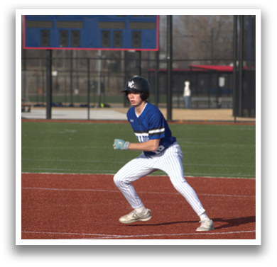 A baseball player is running on the field, wearing a blue and white uniform. AI generated content