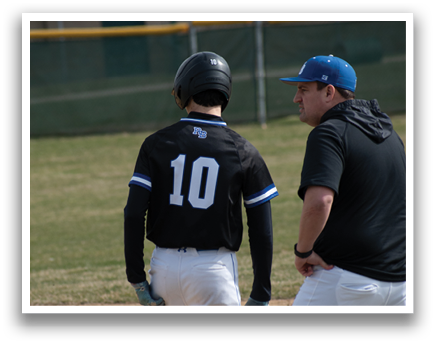 Two men on a baseball field, one wearing a black shirt with the number 10 on it. AI generated content