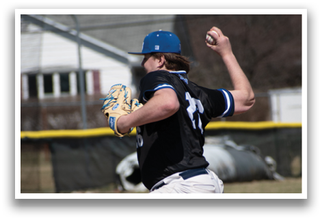 A baseball player in a black shirt and white pants is pitching a ball. AI generated content