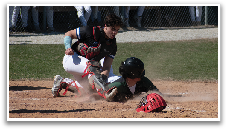 A baseball player slides into home plate, while the catcher tries to tag him out. AI generated content