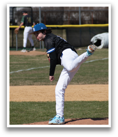 A baseball player in a black shirt and blue hat is in the process of throwing a ball. AI generated content
