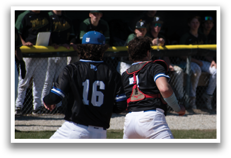 Baseball players on a field, one of them is running to a base while the other is trying to catch the ball. AI generated content