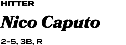 hitter Nico Caputo 2 5, 3B, R
