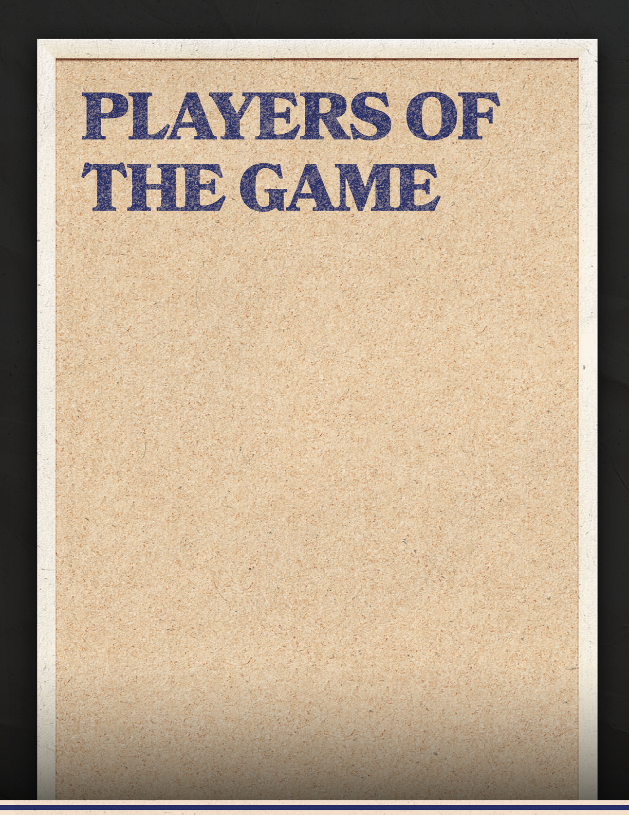 A blank sheet of paper with the words “Players of the Game" written at the top. AI generated content