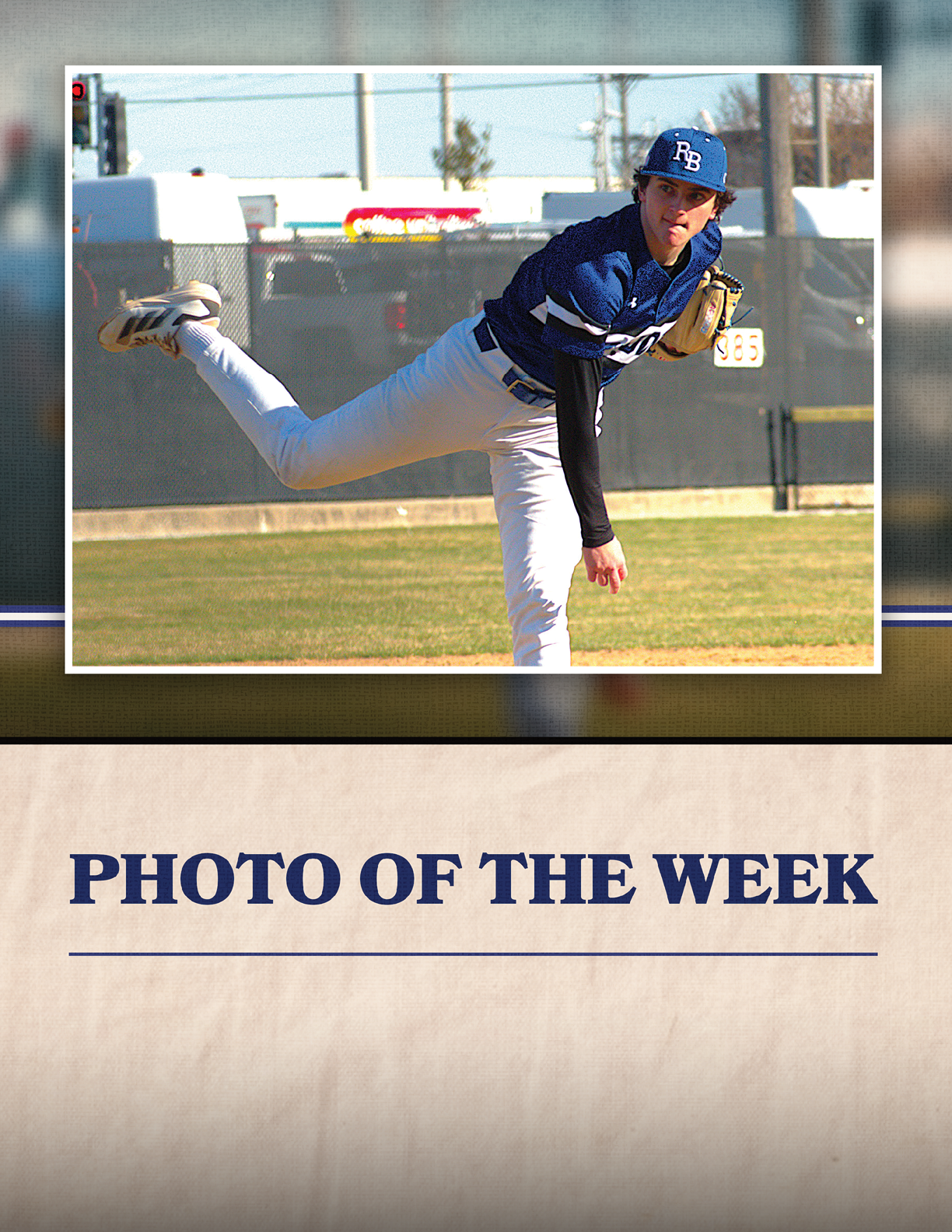 A baseball player in a blue and white uniform is in the process of throwing a ball. AI generated content