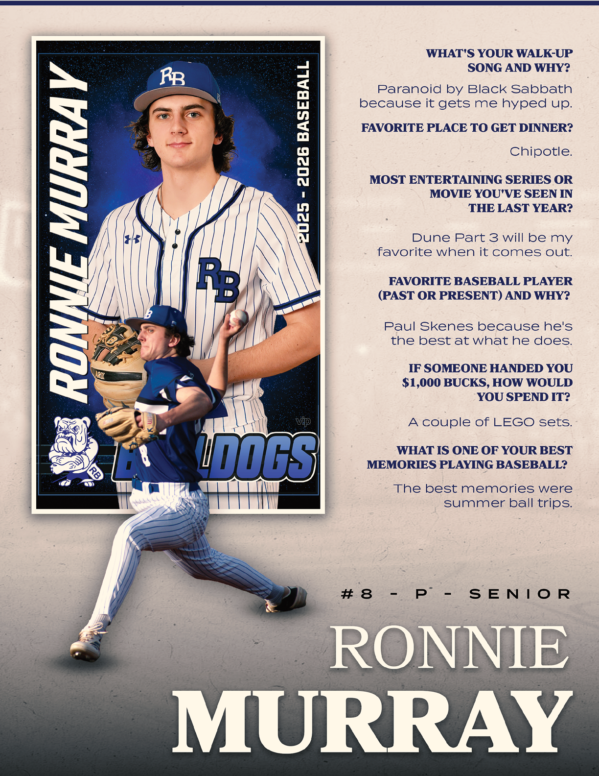 A baseball player named Ronnie Murray is shown on a poster. AI generated content
