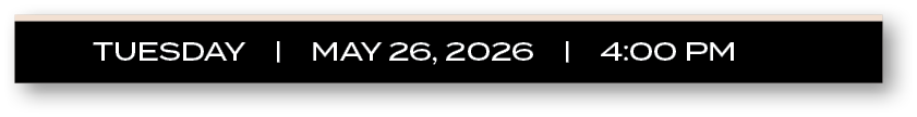 Tuesday | may 26, 2026 | 4:00 P