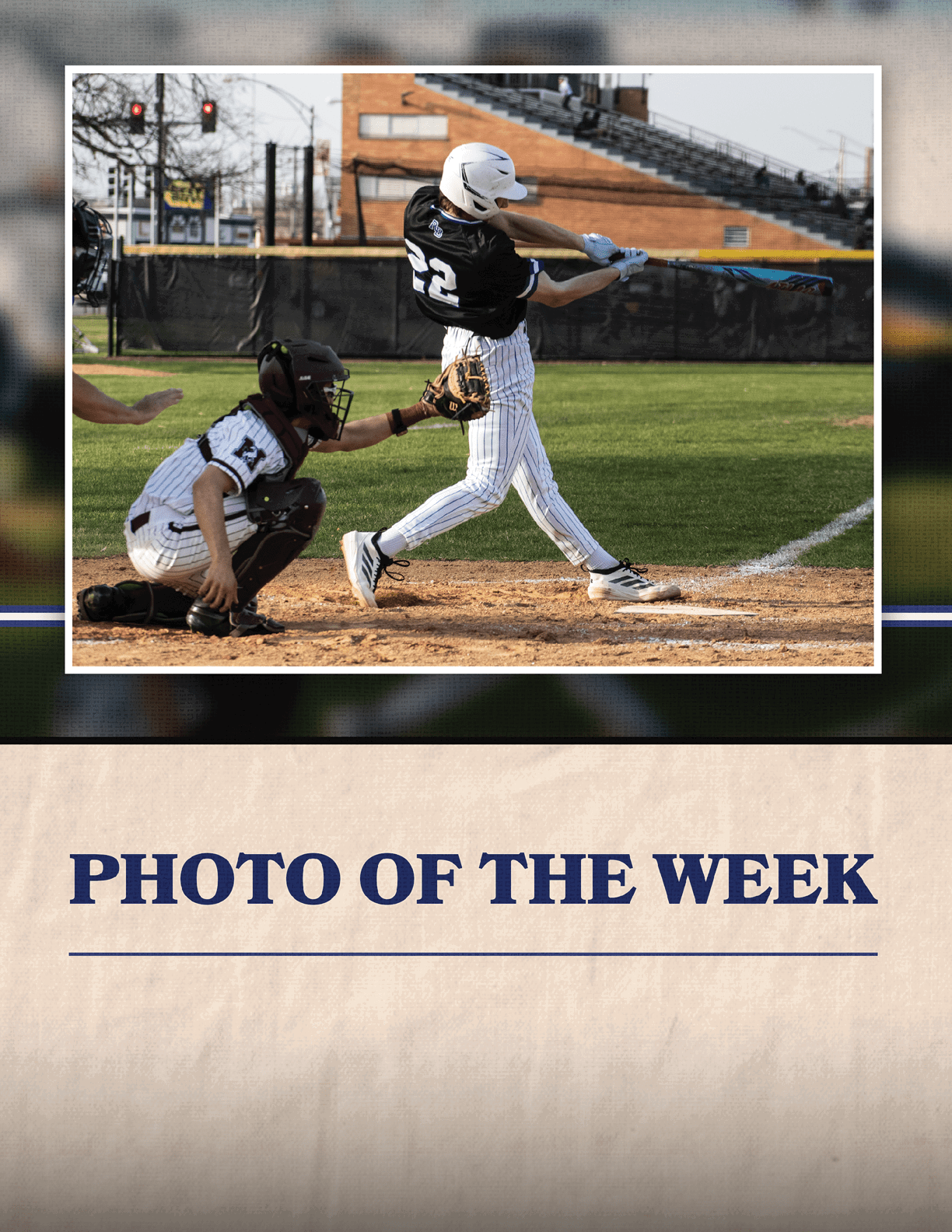 A baseball player swinging a bat. Description generated by AI